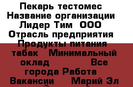 Пекарь-тестомес › Название организации ­ Лидер Тим, ООО › Отрасль предприятия ­ Продукты питания, табак › Минимальный оклад ­ 31 500 - Все города Работа » Вакансии   . Марий Эл респ.,Йошкар-Ола г.